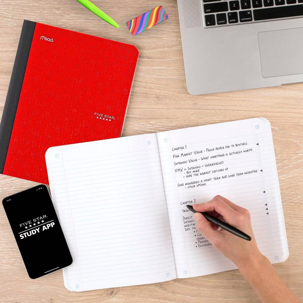 Five Star 80pg College Rule Composition Notebook 9.75"x7.5": Soft Cover, Acid-Free, Sewn Binding, Adult Stationery - Image 8