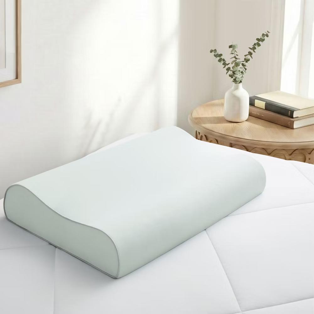 Peace Nest Single Pack Cooling Ergonomic Contour Memory Foam Pillow with Breathable Removable Cover - Image 2