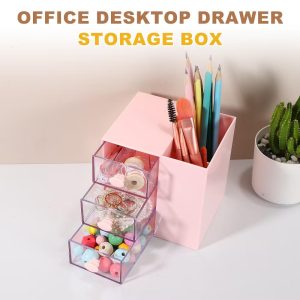 Plastic Office Supplies Bedroom Desk Makeup Storage Drawer