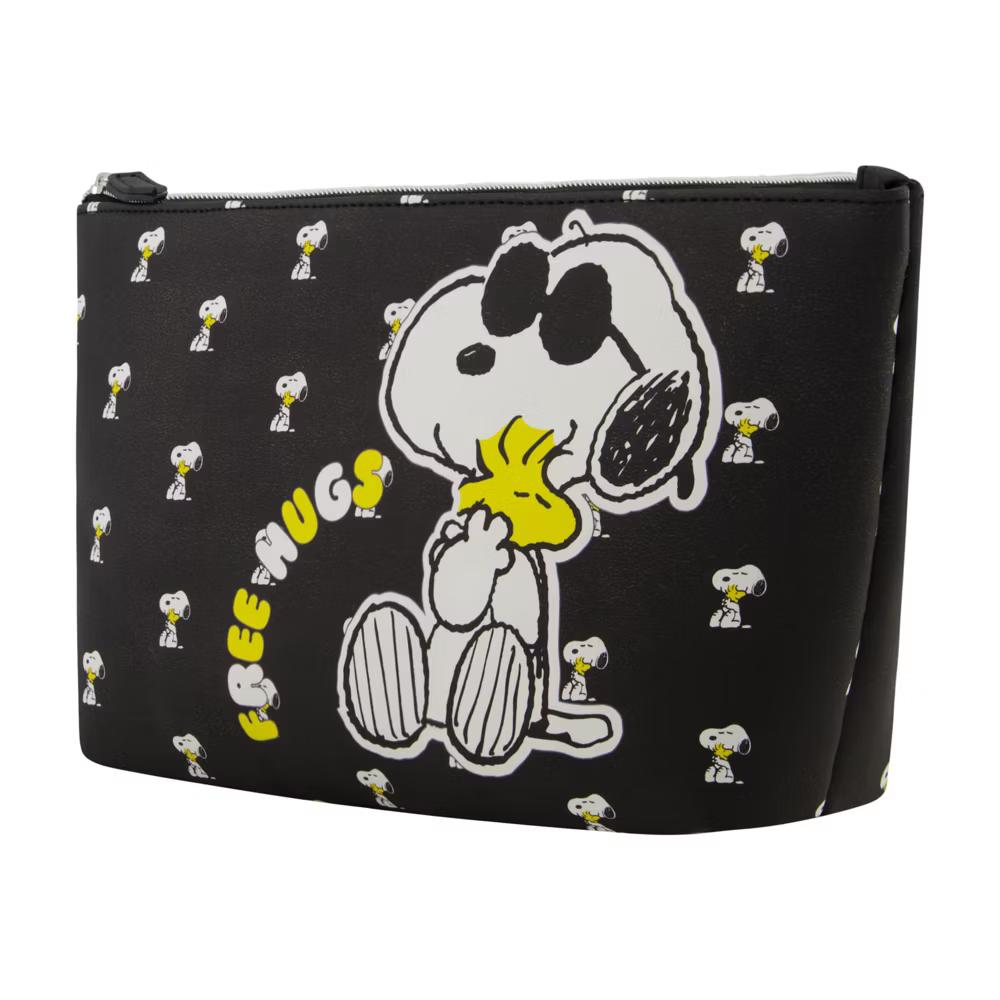 Peanuts Women's Snoopy Makeup Bag Small Travel Cosmetic Zipper Pouch Organizer Black - Image 4