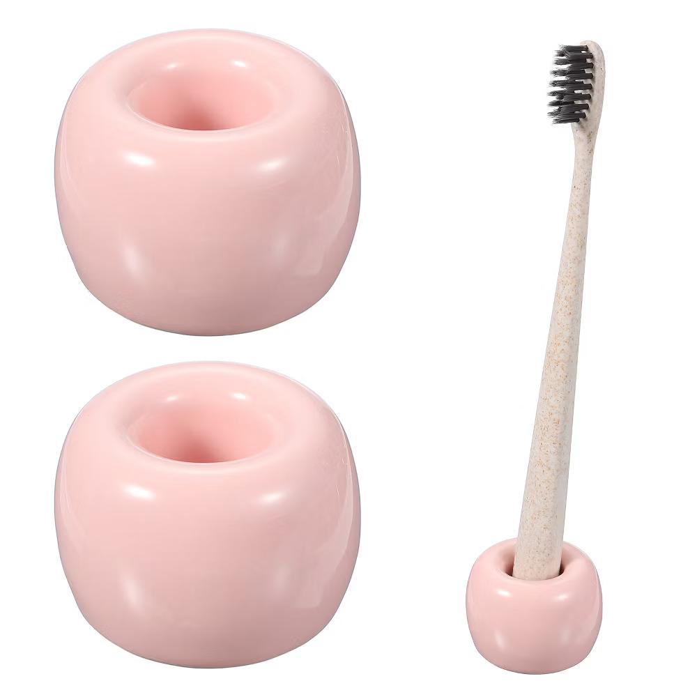 Mini Ceramics Toothbrush Holder Stands 2 Pcs - Image 19