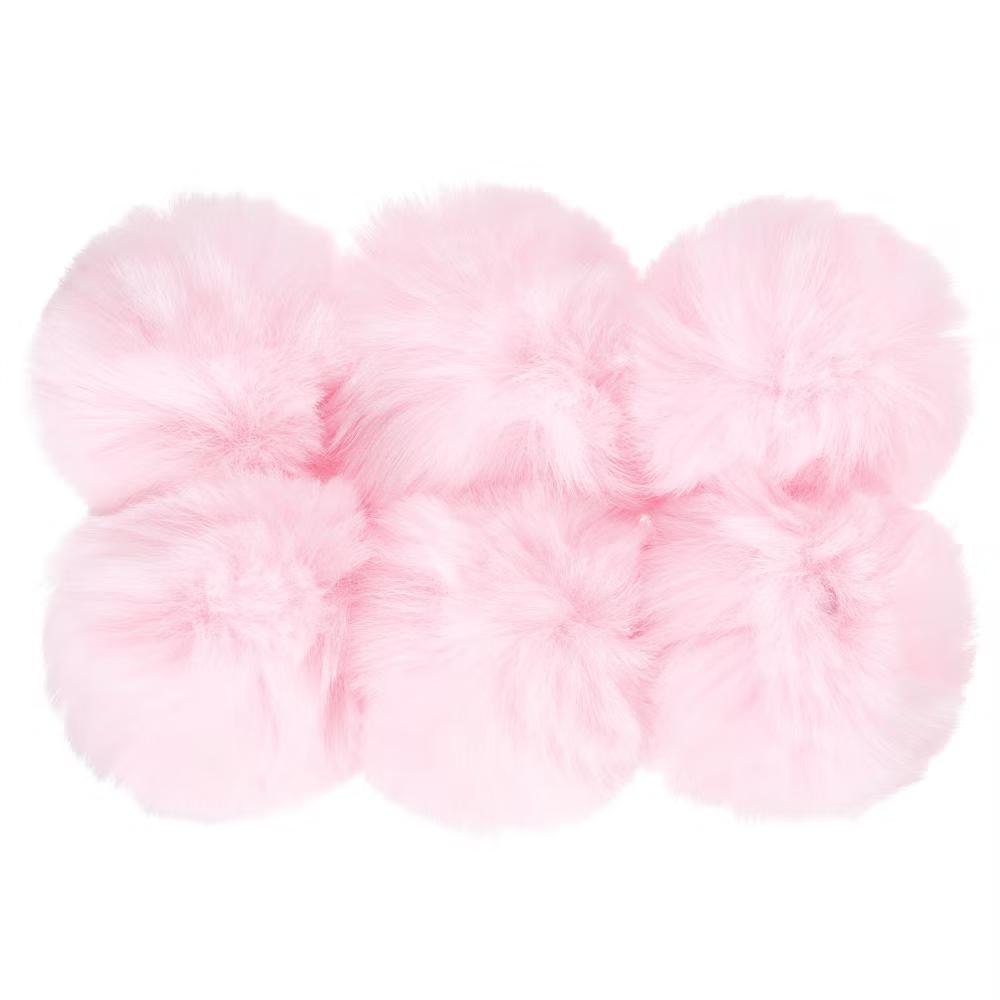 Fluffy Soft Elastic Faux Fur Pom Poms for Hats Scarves Gloves 6 Pcs - Image 19