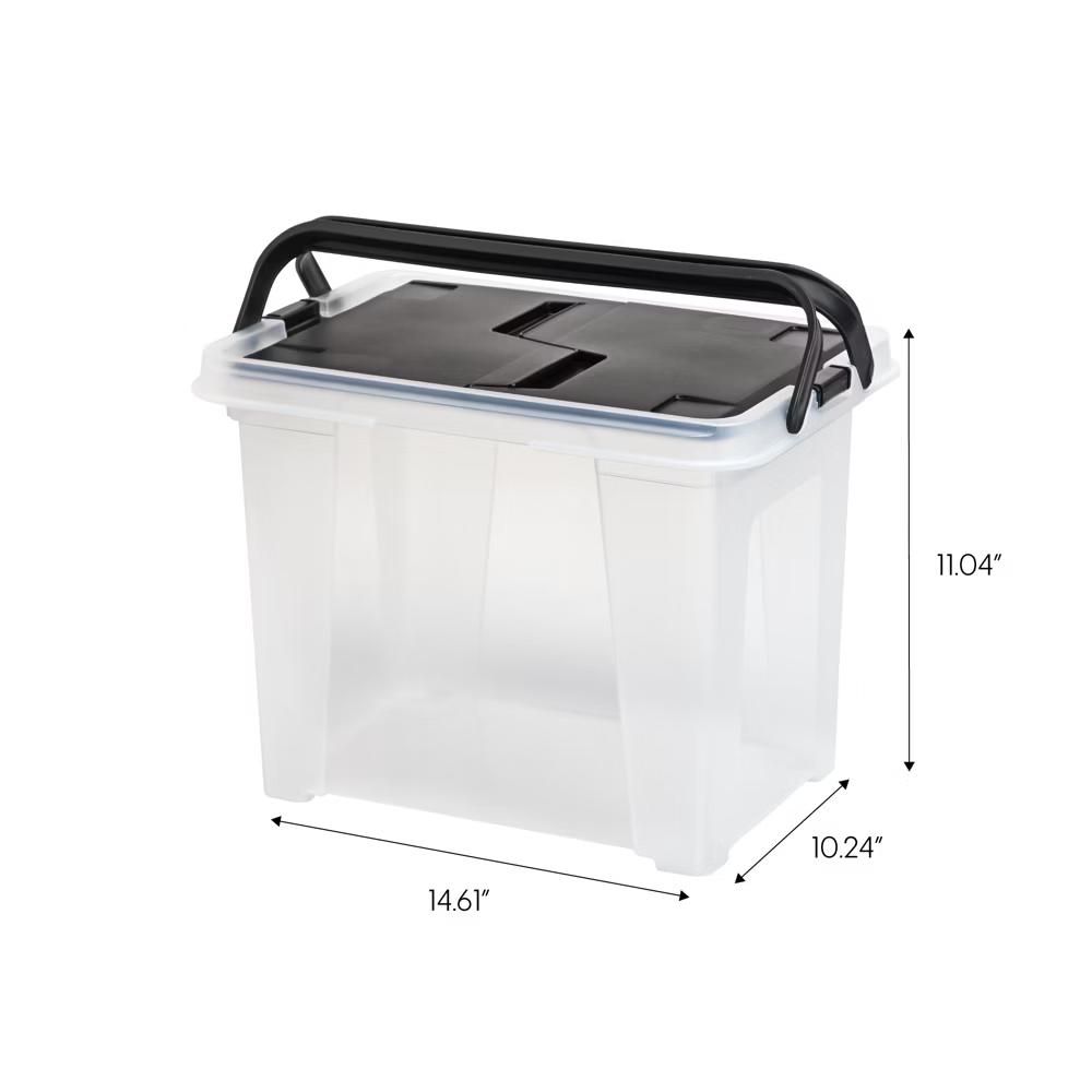 USA Portable Letter Size File Box with Handle for Hanging Folders - Image 33