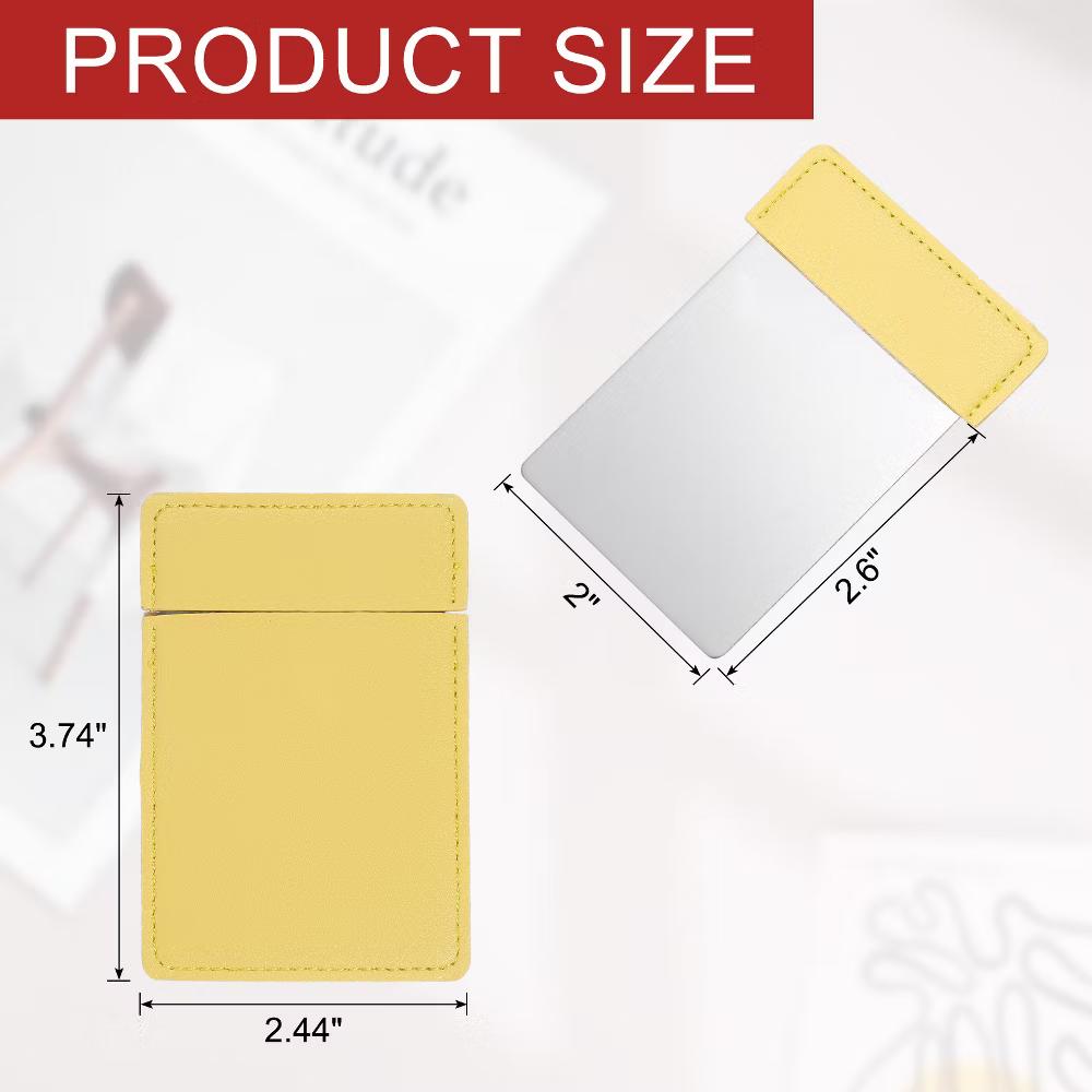 Stainless Steel Pocket Travel PU Leather Mini Mirror - Image 28