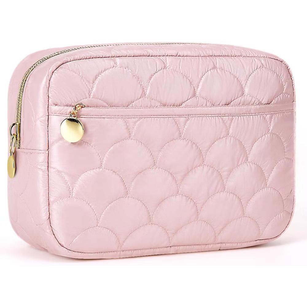 Puffy Padded Makeup Bag Travel Organizer. Wide-Open Cosmetic Pouch for Toiletries and Essentials. - Image 17