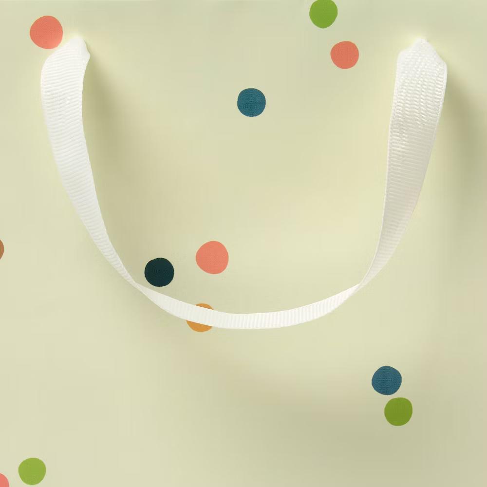 Medium Polka Dot Gift Bag Cream