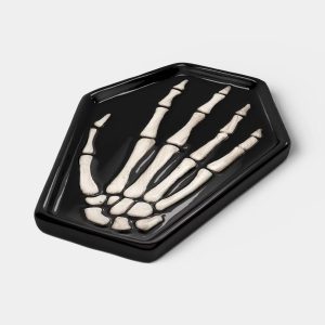 Halloween Skeleton Bathroom Tray Black