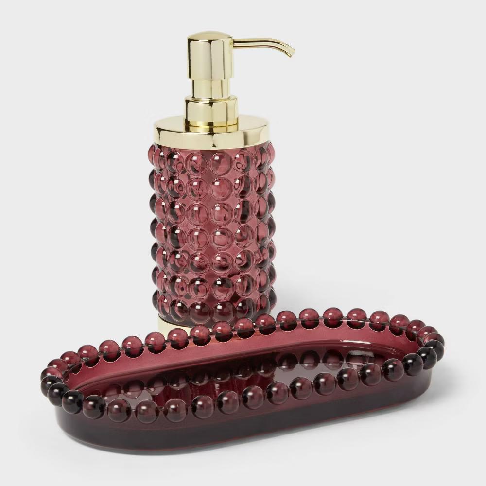Textured Glass Tray Mulberry - Image 4