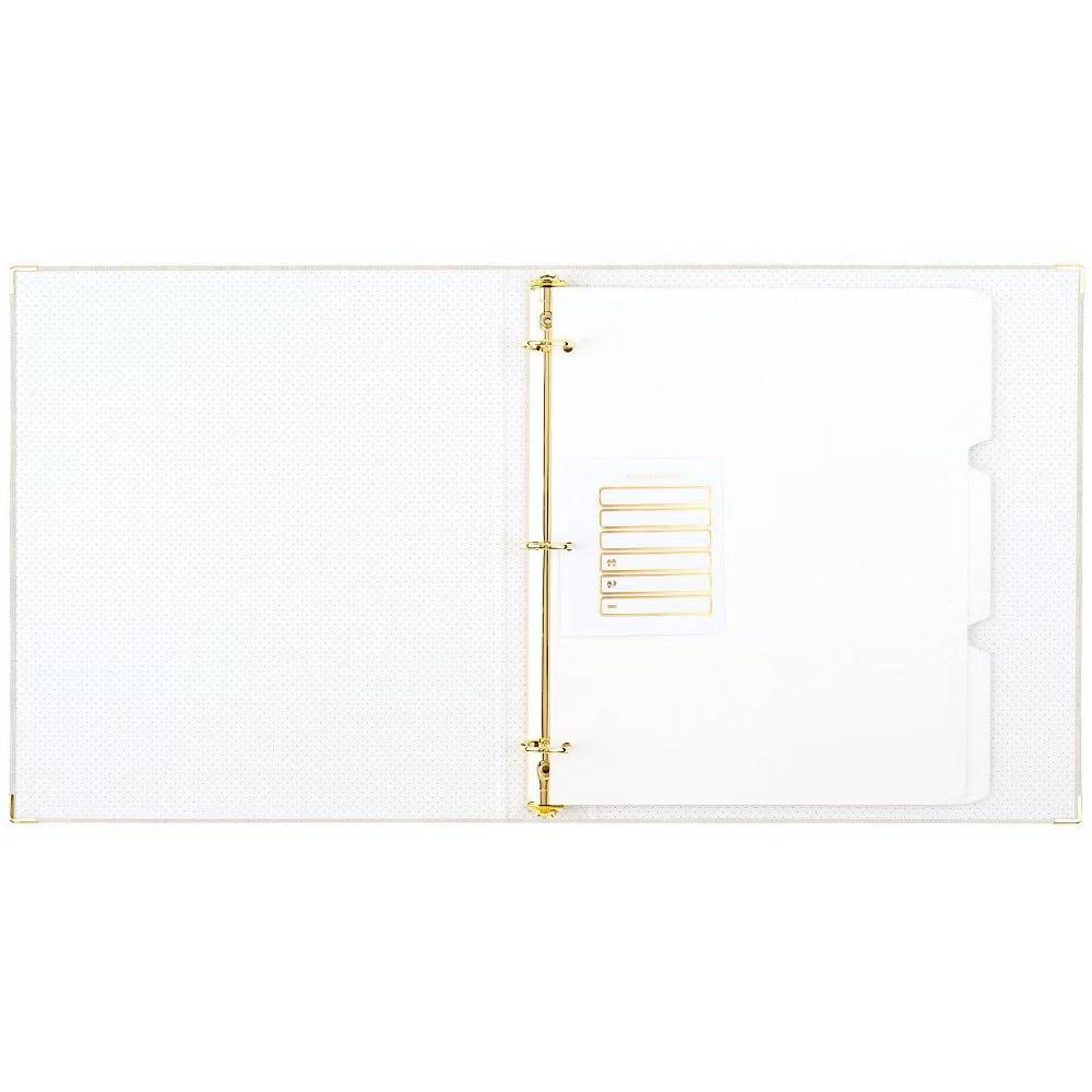 Essentials 1" Round Ring Binder Flax: Cute Linen Aesthetic Binder with Hard Cover & Internal Pocket - Image 3