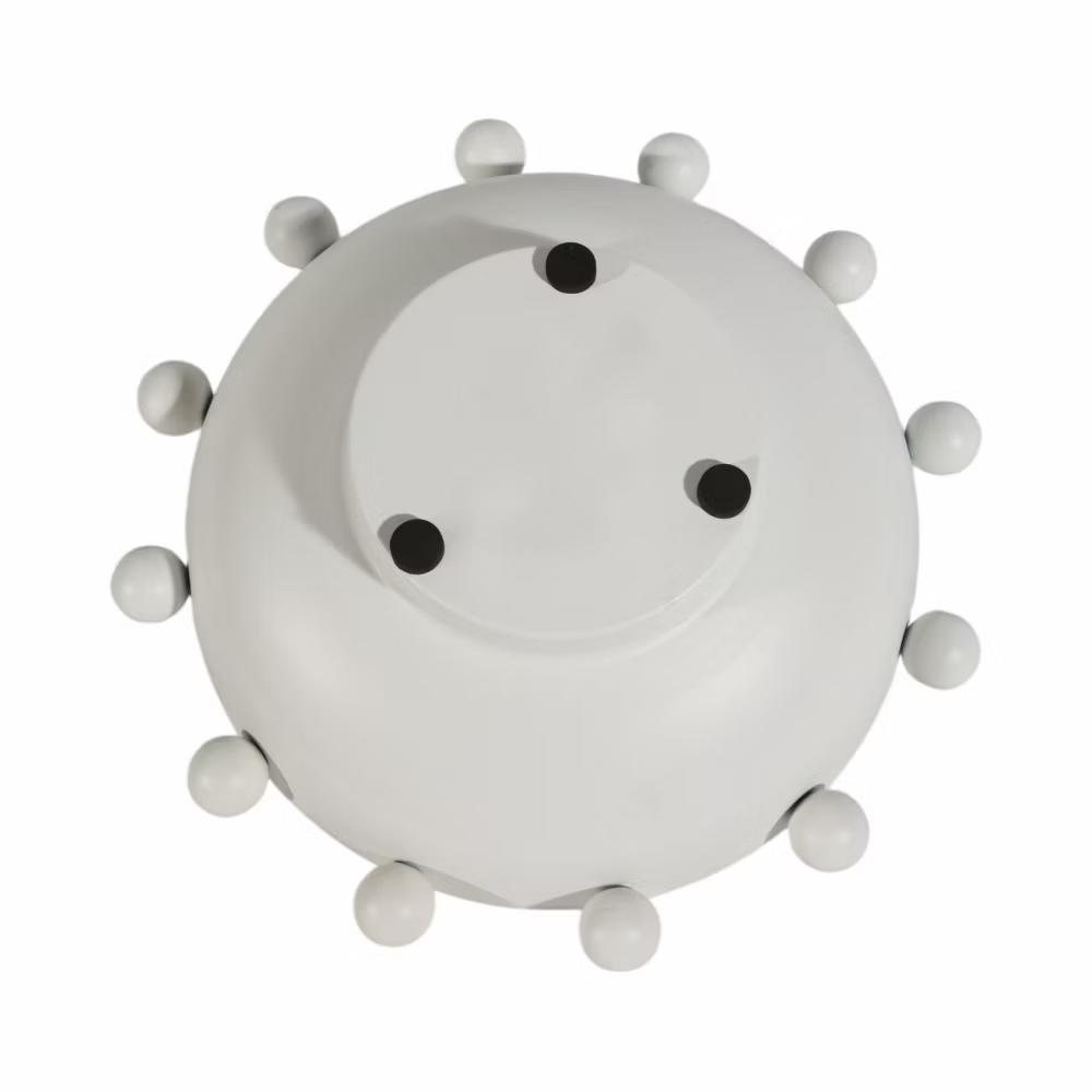 Modern Round Bowl with Knobs for Coffee Table Decor - Decorative Centerpiece Table Decorations for Home Decor Accents - 4.25", White - Image 5