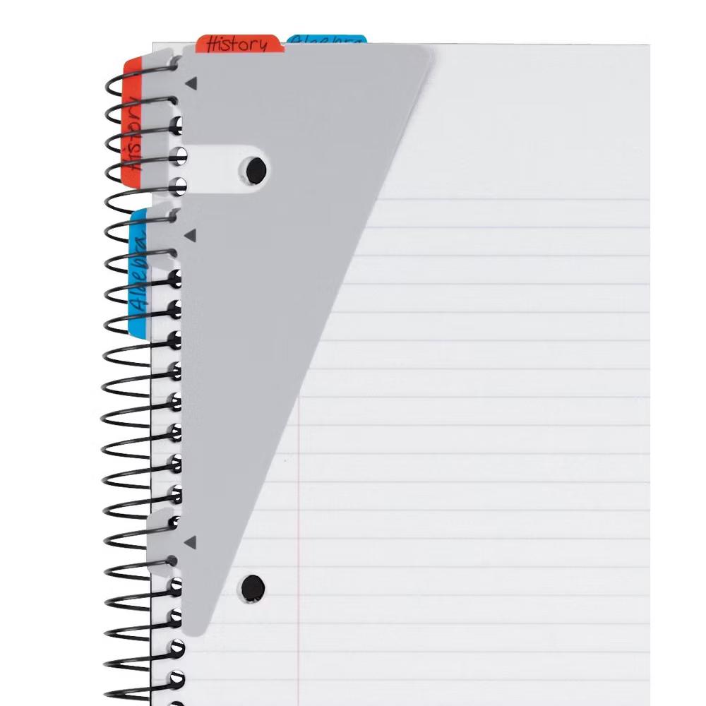 Five Star 170 Sheets College Ruled Notebook Feature Rich Gray: 3 Subject Spiral, 8.5x11", Bleed-Resistant, Perforated Pages - Image 2