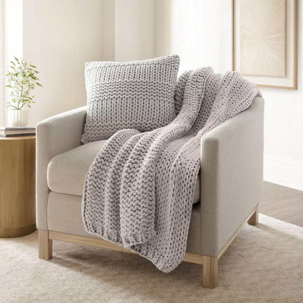 Cozy Chunky Knit Throw Pillow Cover And Pillow Insert - Image 45