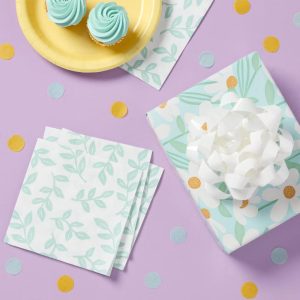 96"x30" Daisies Birthday Gift Wrapping Paper Blue