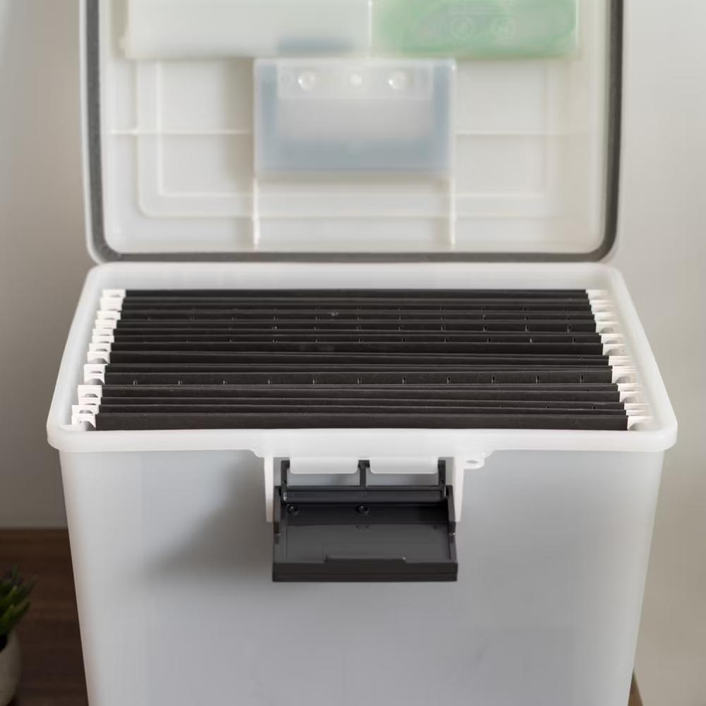 USA Portable Letter Size File Box with Handle for Hanging Folders - Image 19