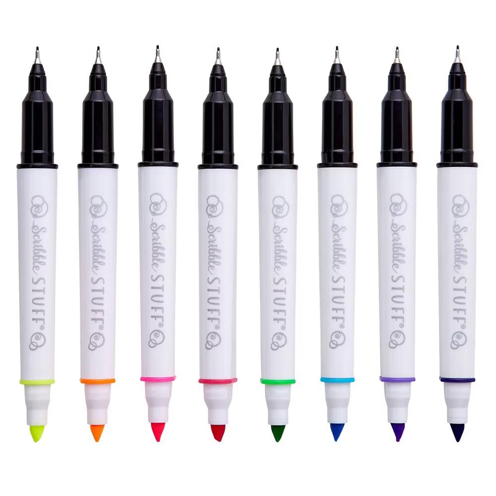 Scribble Stuff 8ct Doubled Ended Highlighter Marker/Fine Tip Pen - Image 4
