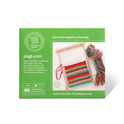Friendly Loom Discover Weaving with PegLoom: DIY Craft Kit for Kids 10- Includes Needle, Yarn, Loom & Instructions
