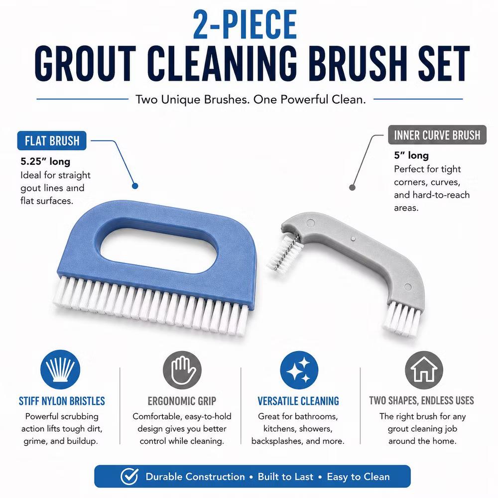 Handy Housewares 2-Piece Grout Cleaning Brush Set - Image 2