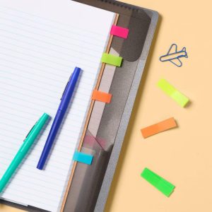 Adhesive Flags 5 Pads 150ct Solid - Multicolor Sticky Note Flags, Reusable Office Supplies, Filing Accessories