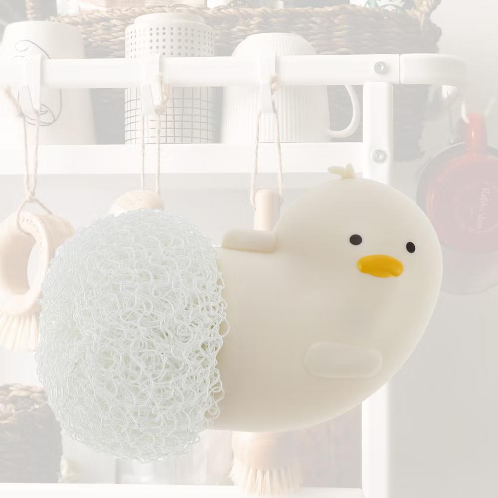 Duck Shape Dish Brush with Handle White 1 Pc - Image 3