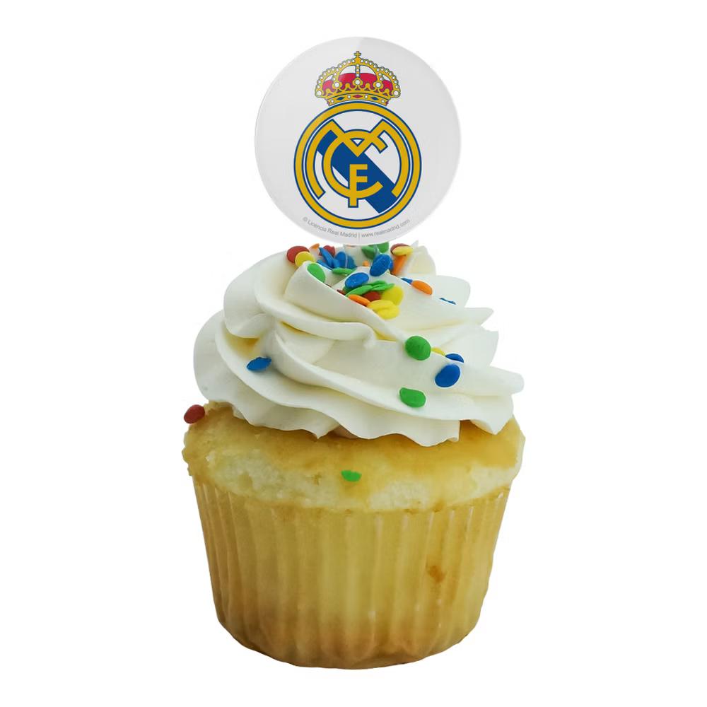 Real Madrid FC Crest Cupcake Picks Toppers Decoration Set of 6 - Image 3