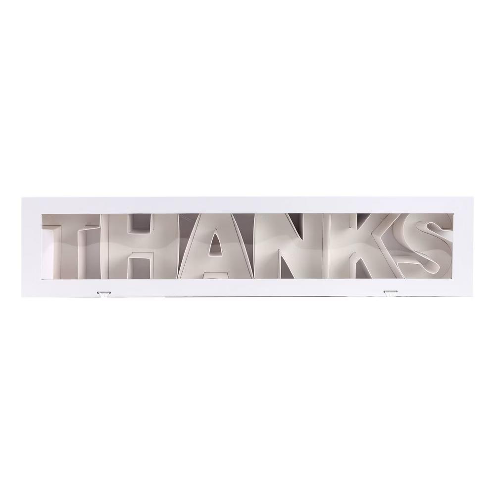 Cook With Color 2"x28" 'Thanks' Word Gift Box White - Image 2