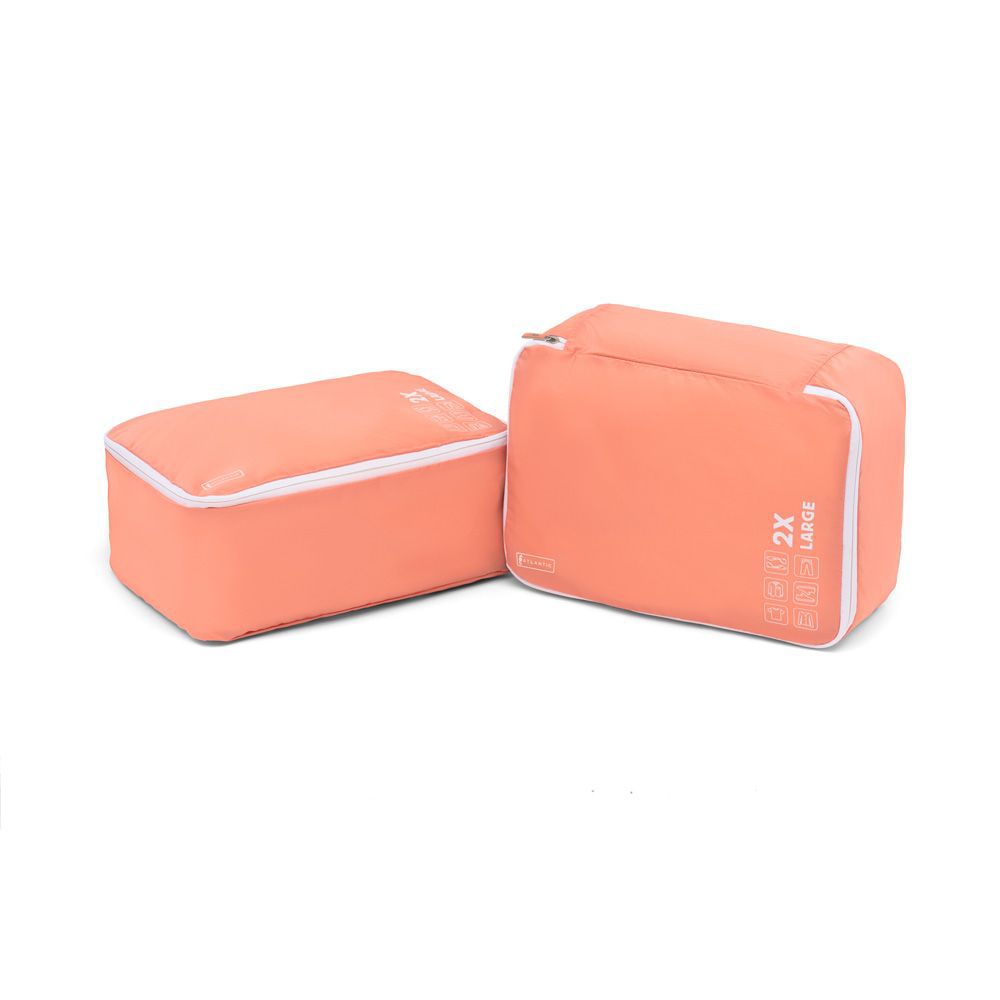 Atlantic 2 Pack Large 2X Deep Washable Packing Cubes in Orange