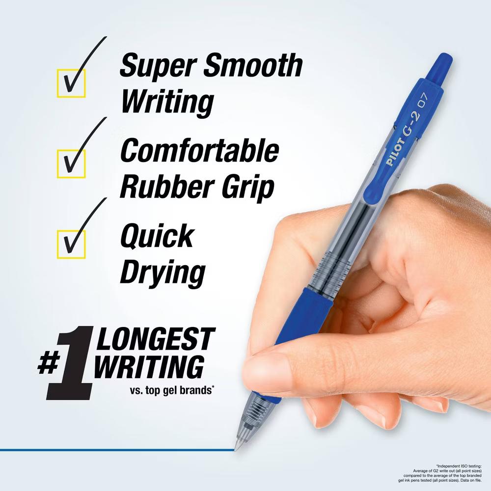 5pk G2 Gel Pens Fine Point 0.7mm Blue Ink - Image 6