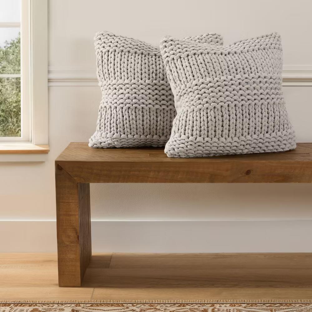 Cozy Chunky Knit Throw Pillow Cover And Pillow Insert - Image 73