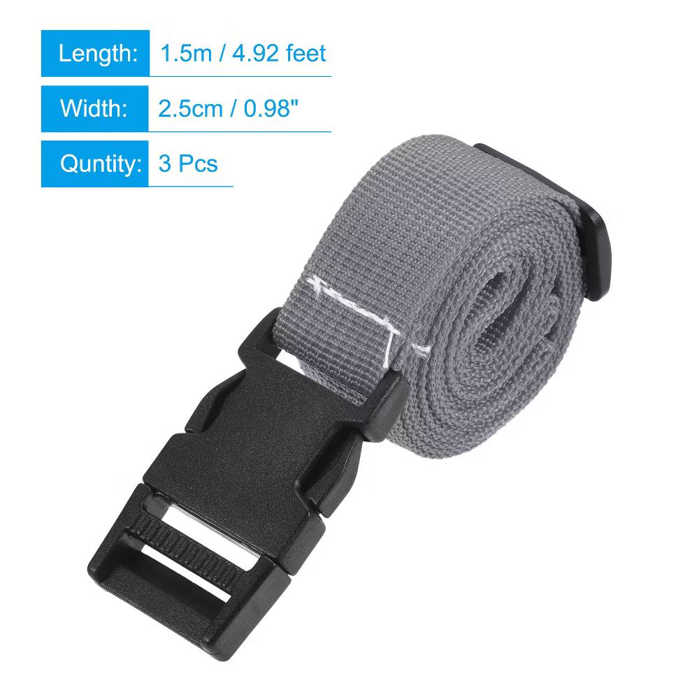 Travel Accessory Luggage Adjustable Buckle Belt Utility Strap 3 Pcs - Image 3