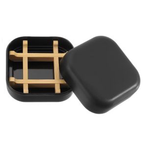 Bamboo Fiber Wooden Square Detachable Self Draining Soap Dishes