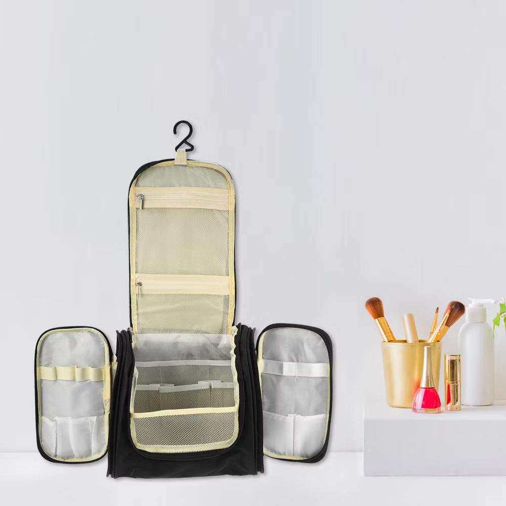 Travel Makeup Bag Travel Toiletry Organizer Makeup Brush Holder Waterproof Oxford Cloth 1 Pc - Image 12