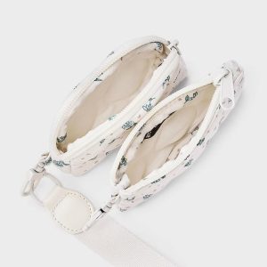 Girls' Floral Wristlet Pouch 2pc Set - Cream