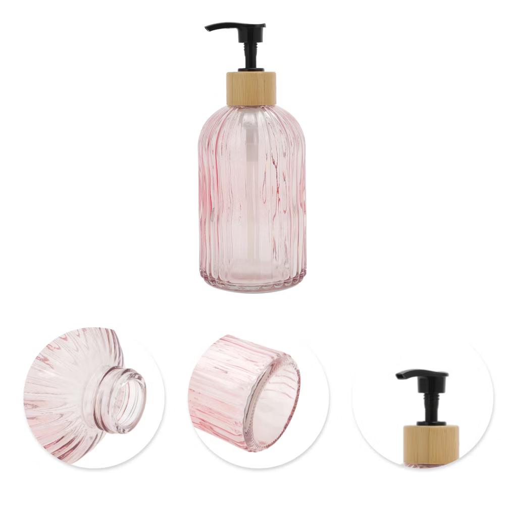 Round Bottom Vertical Stripe Soap Dispenser 13.53oz 1 Pc - Image 13