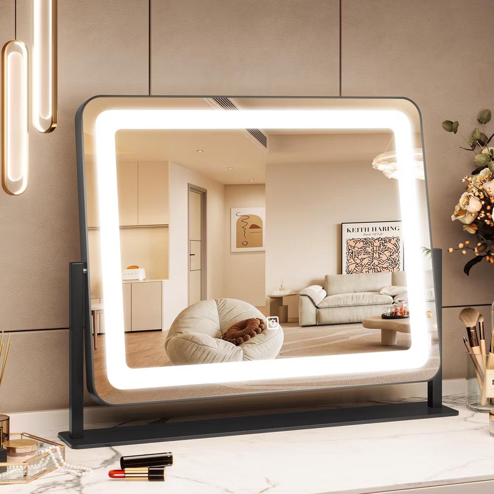 LED Vanity Mirror – Touch Control 3 Light Modes, Dimmable & 360° Rotation Makeup Mirror for Bathroom/Bedroom (1-Piece) - Image 5