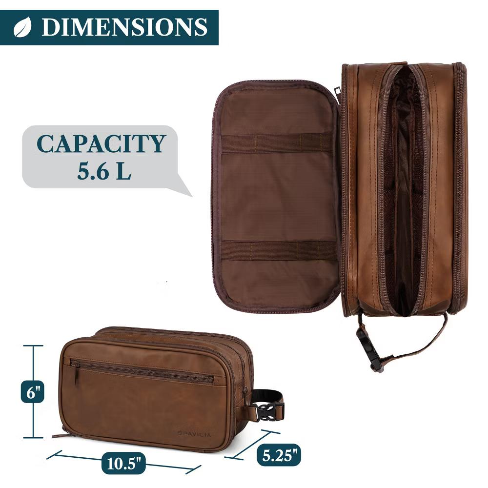 Toiletry Bag for Men, Travel Pouch Essentials Shaving Dopp Kit, Water Resistant Organizer Case Accessories - Image 61
