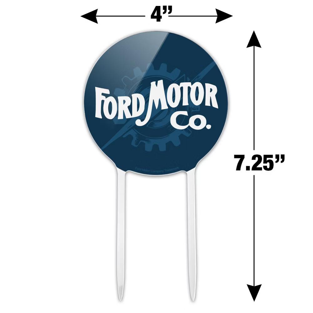 Ford Vintage Gear Logo Acrylic Cake Topper - Image 2
