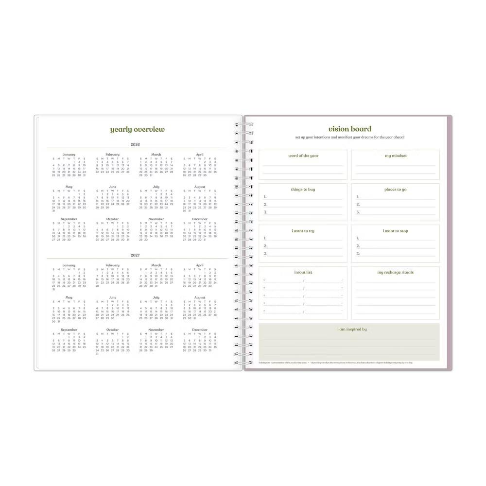 Day Designer 8"x10" 2026-2027 Weekly/Monthly Lila Planner Sweet Daisy Lilac Smooth Frosted Wirebound - Image 8