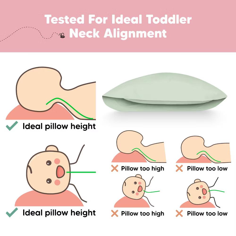 Jumbo Toddler Pillow with Pillowcase, 14X20 Soft Organic Toddler Pillows for Sleeping, Kids Travel Pillow - Image 51