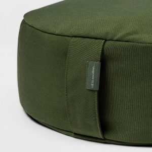Meditation Pillow Dark Green - Buckwheat Hulls Fill, Indoor Use