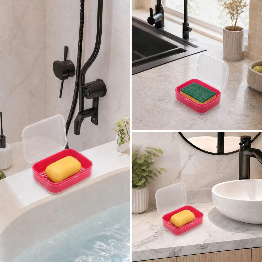 Square Double-layer Drain Soap Dish 1 Pc - Image 33