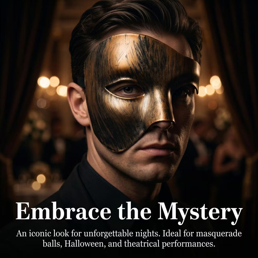 Plastic Half Face Mask for Halloween Costume Party and Mysterious Black Decor - Image 10