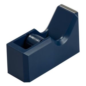Colorful Desk Tape Dispensers - Navy Blue: Plastic File Fasteners, Stationery Clips, 1.75" Height, 2.5" Width