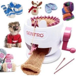 SENTRO 22-Needle Pink Knitting Machine | Easy DIY Scarves & Hats | Fast Beginner & Kid-Friendly Craft Kit
