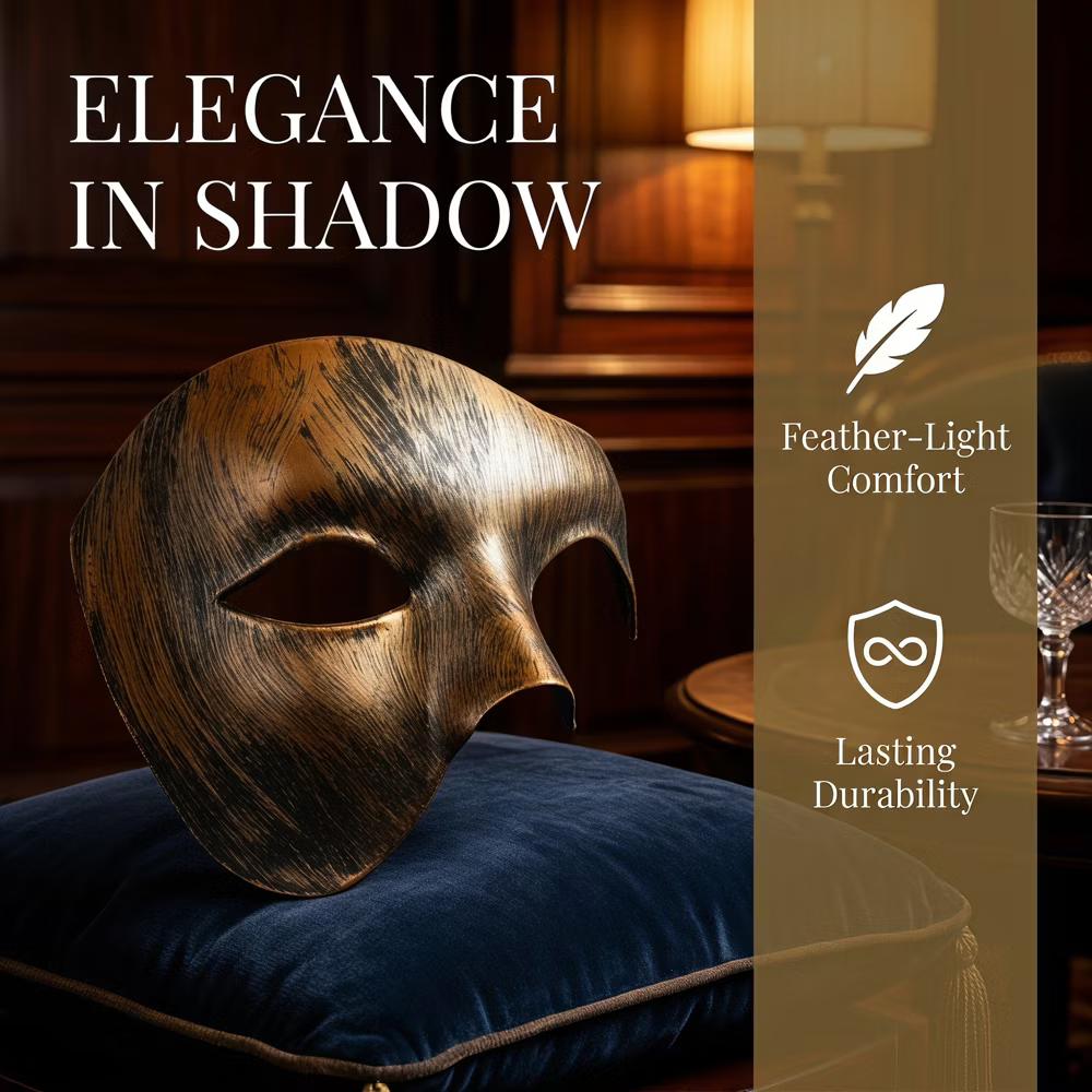 Plastic Half Face Mask for Halloween Costume Party and Mysterious Black Decor - Image 8