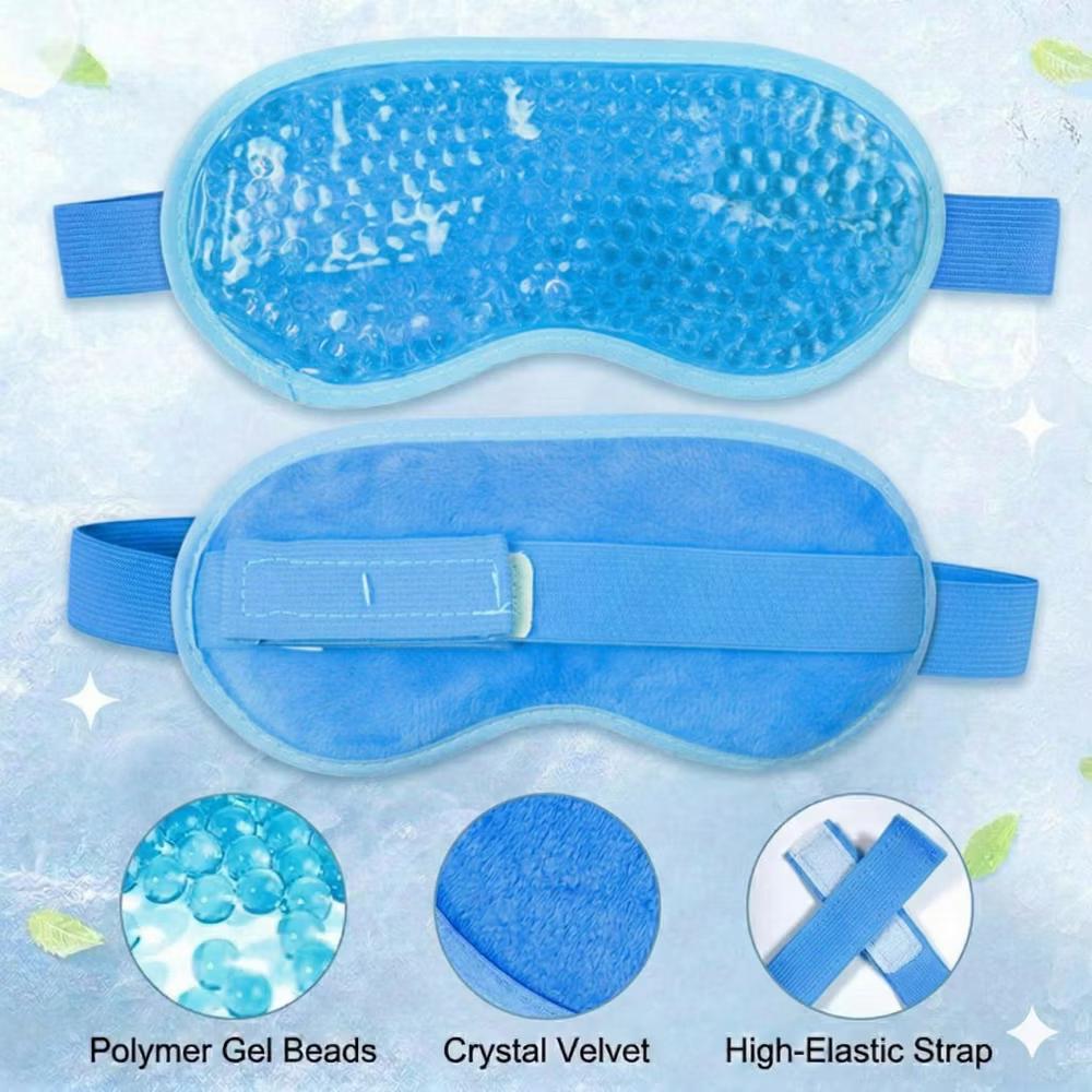 Reusable Gel Bead Eye Mask Hot and Cold Compress PVC Eye Cover with Adjustable Strap - Image 2