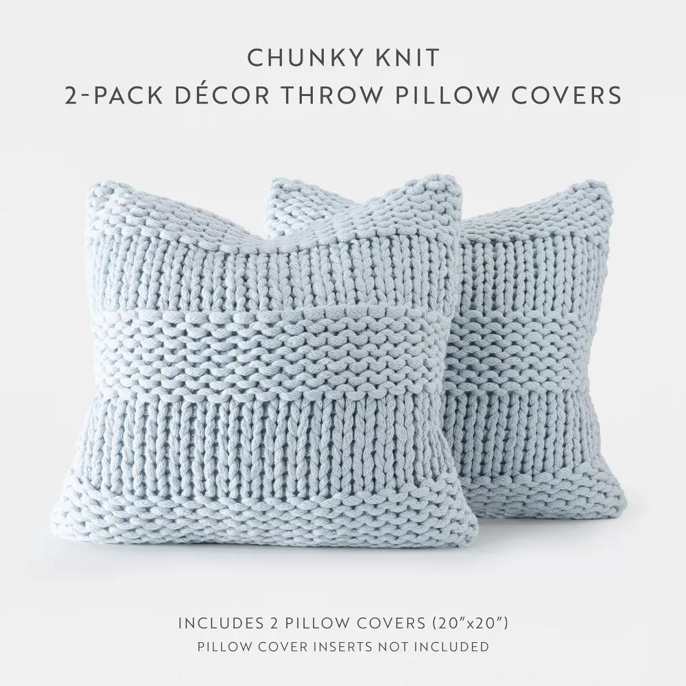 Cozy Chunky Knit Throw Pillow Cover And Pillow Insert - Image 67