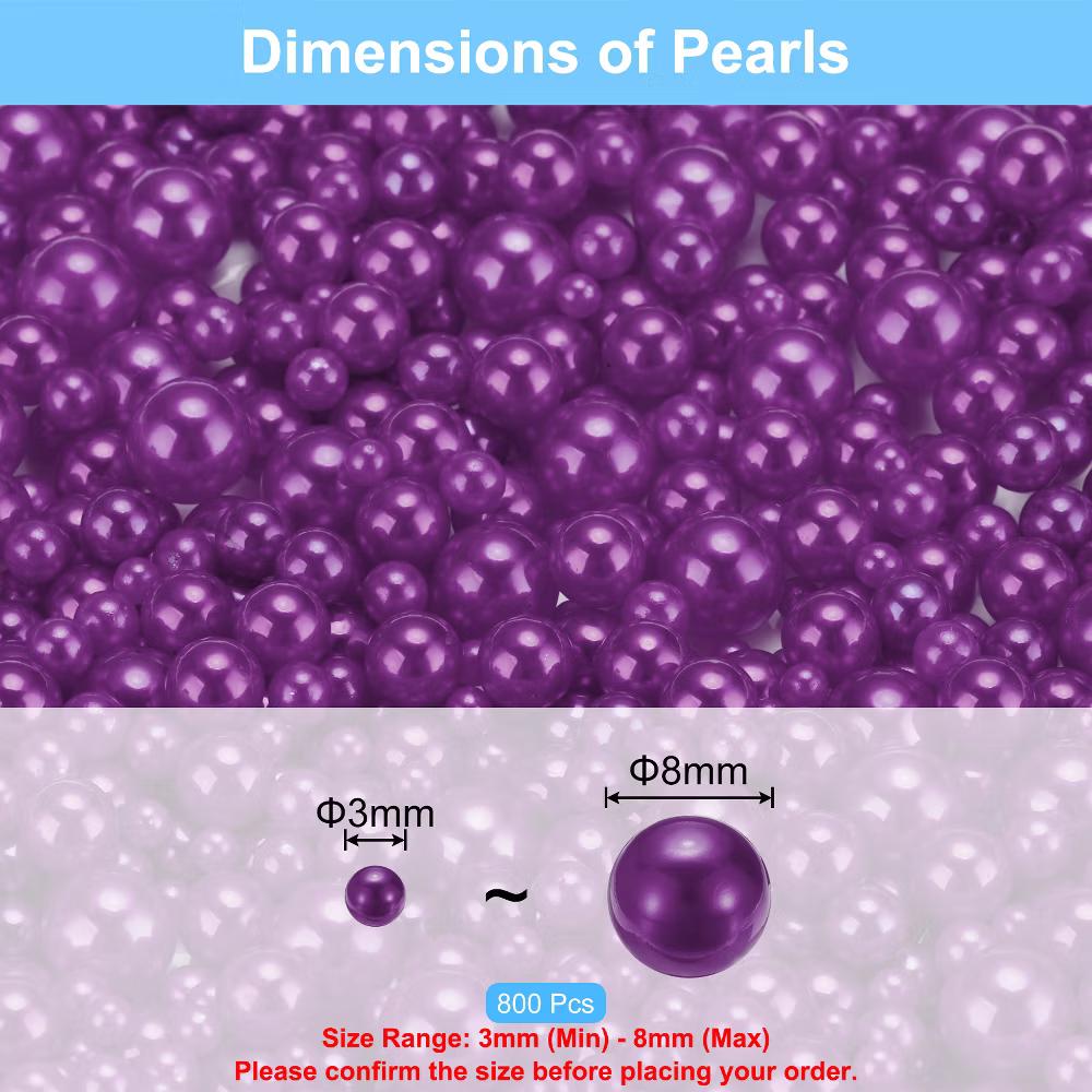 No Hole ABS Round Faux Pearl for Vase Fillers DIY Home Decoration 800 Pcs - Image 27