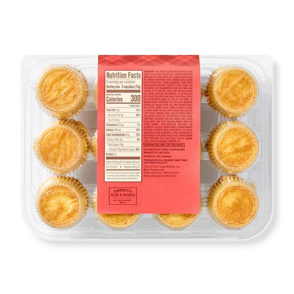 Harvest Cinnamon Churro Mini Cupcakes - 10.58oz/12ct - Image 3