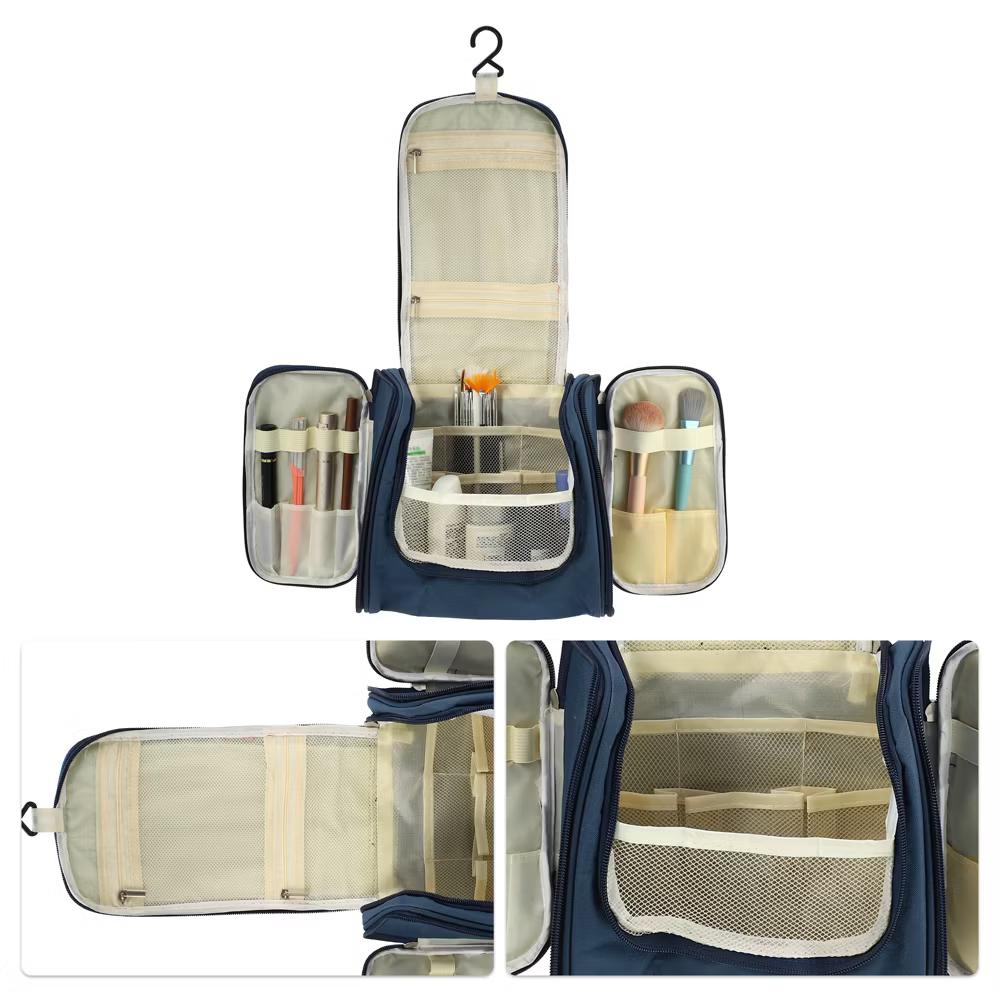 Travel Makeup Bag Travel Toiletry Organizer Makeup Brush Holder Waterproof Oxford Cloth 1 Pc - Image 19