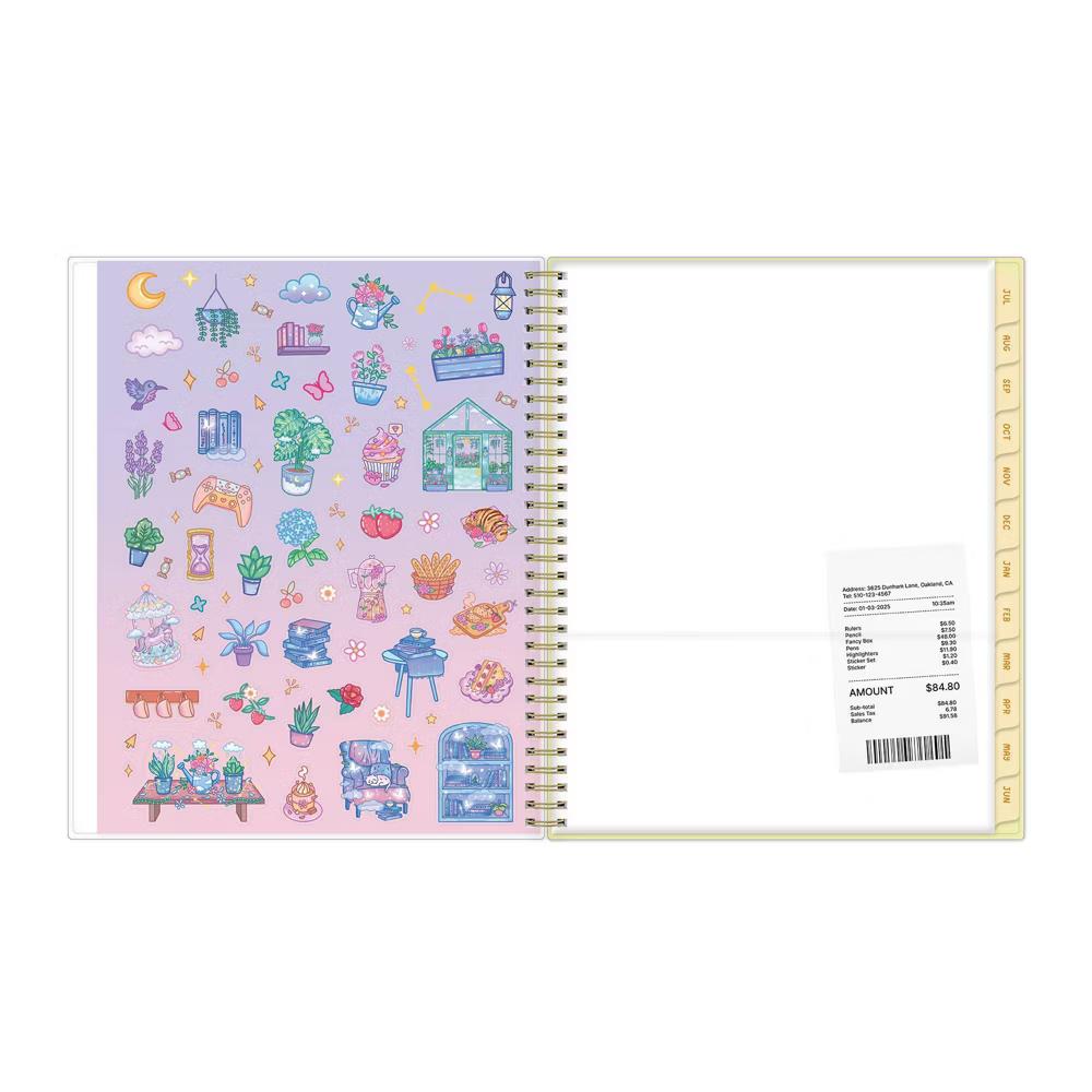Unicorn Eclipse 8.5"x11" 2026-2027 Weekly/Monthly Planner Lemons Smooth Frosted Safety Wirebound - Image 11